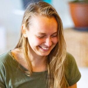 Smiling yogini enjoying Yoga Retreat at Yogi Living in Skåne, Sweden